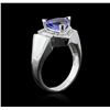 Image 3 : 2.60 ctw Tanzanite and Diamond Ring - 14KT White Gold