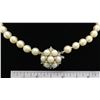 Image 2 : Pearl and Diamond Necklace - 14KT White Gold