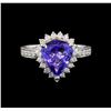 Image 2 : 14KT White Gold 2.43 ctw Tanzanite and Diamond Ring