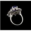 Image 3 : 5.73 ctw Tanzanite and Diamond Ring - 14KT White Gold