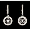 Image 1 : 0.70 ctw Diamond Dangle Earrings - 14KT White Gold