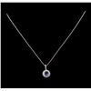 Image 2 : 14KT White Gold 1.49 ctw Tanzanite and Diamond Pendant With Chain