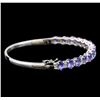 Image 2 : 14KT White Gold 6.88 ctw Tanzanite and Diamond Bracelet