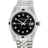 Image 1 : Rolex Stainless Steel 1.20 ctw Diamond and Sapphire DateJust Men's Watch