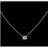 Image 1 : 14KT Yellow Gold 0.30 ctw Diamond Solitaire Necklace