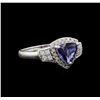 Image 1 : 1.20 ctw Tanzanite and Diamond Ring - 14KT White Gold