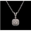 Image 1 : 0.63 ctw Diamond Pendant With Chain - 14KT White Gold