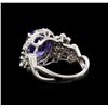 Image 3 : 14KT White Gold 4.31 ctw Tanzanite and Diamond Ring