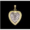 Image 2 : 1.20 ctw Diamond Heart Pendant - 14KT Two-Tone Gold