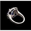 Image 3 : 5.20 ctw Tanzanite and Diamond Ring - 14KT White Gold