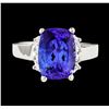Image 2 : 3.36 ctw Tanzanite and Diamond Ring - 14 KT White Gold