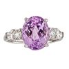 Image 1 : 4.88 ctw Kunzite and Diamond Ring - 14KT White Gold