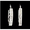 Image 1 : 1.00 ctw Diamond Hoop Earrings - 10KT White Gold