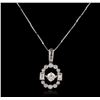 Image 1 : 14KT White Gold 1.00 ctw Diamond Pendant With Chain