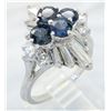 Image 6 : 1.04 ctw Diamond and Sapphire Ring - 18KT White Gold