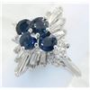 Image 7 : 1.04 ctw Diamond and Sapphire Ring - 18KT White Gold