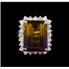 Image 2 : 11.52 ctw Ametrine Quartz and Diamond Ring - 14KT White Gold