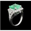 Image 3 : 5.87 ctw Emerald and Diamond Ring - 14KT White Gold