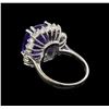 Image 3 : 11.23 ctw Tanzanite and Diamond Ring - 14KT White Gold