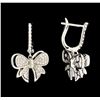 Image 2 : 0.54 ctw Diamond Dangle Earrings - 14KT White Gold