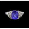 Image 2 : 2.51 ctw Tanzanite and Diamond Ring - 14KT White Gold