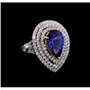 Image 1 : 14KT Two-Tone Gold 5.47 ctw Tanzanite and Diamond Ring