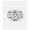 Image 1 : Cubic Zirconia and Diamond Ring - 14KT White Gold