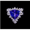 Image 2 : 3.45 ctw Tanzanite and Diamond Ring - 14KT White Gold