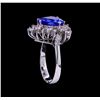 Image 3 : 3.45 ctw Tanzanite and Diamond Ring - 14KT White Gold