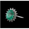 Image 1 : 5.89 ctw Emerald and Diamond Ring - 14KT White Gold