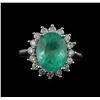 Image 2 : 5.89 ctw Emerald and Diamond Ring - 14KT White Gold