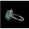 Image 3 : 5.89 ctw Emerald and Diamond Ring - 14KT White Gold