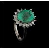 Image 4 : 5.89 ctw Emerald and Diamond Ring - 14KT White Gold