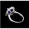 Image 3 : 3.78 ctw Tanzanite and Diamond Ring - 14KT White Gold