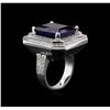 Image 3 : 14KT White Gold 11.14 ctw Amethyst and Diamond Ring