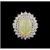 Image 2 : 5.14 ctw Opal and Diamond Ring - 14KT White Gold