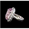 Image 3 : 14KT White Gold 18.05 ctw Kunzite and Diamond Ring