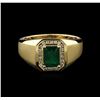 Image 2 : 14KT Yellow Gold 1.75 ctw Emerald and Diamond Ring