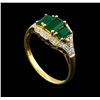 Image 4 : 1.16 ctw Emerald and Diamond Ring - 14KT Yellow Gold