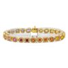 Image 1 : 5.11 ctw Multi Color Sapphire and Diamond Bracelet - 14KT Yellow Gold