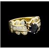 Image 1 : 1.41 ctw Sapphire and Diamond Ring - 18KT Yellow Gold