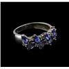 Image 1 : 1.36 ctw Tanzanite and Diamond Ring - 14KT White Gold