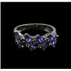 Image 2 : 1.36 ctw Tanzanite and Diamond Ring - 14KT White Gold