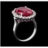 Image 4 : 10.65 ctw Ruby and Diamond Ring - 14KT White Gold