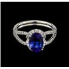 Image 2 : 18KT White Gold 1.93 ctw Tanzanite and Diamond Ring