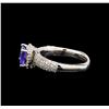 Image 3 : 14KT White Gold 1.51 ctw Tanzanite and Diamond Ring