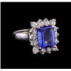 Image 1 : 4.24 ctw Tanzanite and Diamond Ring - 14KT White Gold