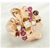 Image 3 : 0.16 ctw Diamond and Ruby Ring - 14KT Rose Gold