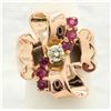 Image 4 : 0.16 ctw Diamond and Ruby Ring - 14KT Rose Gold
