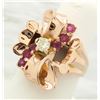 Image 5 : 0.16 ctw Diamond and Ruby Ring - 14KT Rose Gold